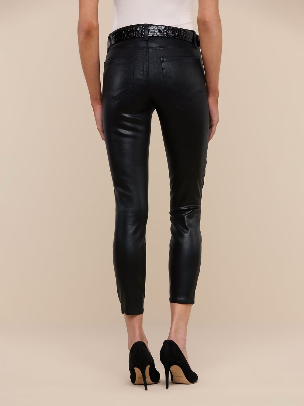 L’Agence Margot Coated Crop Skinny Jean in Black Size 27 ‘Super Stretch’ - Picture 3 of 9
